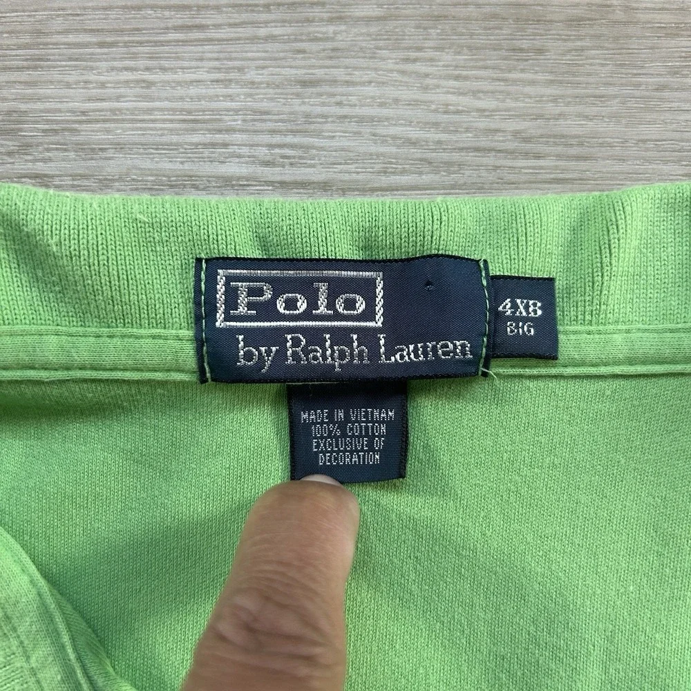 Polo Ralph Lauren Polo Shirt Mens 4XB Green Pony Logo Short Sleeve Preppy Casual